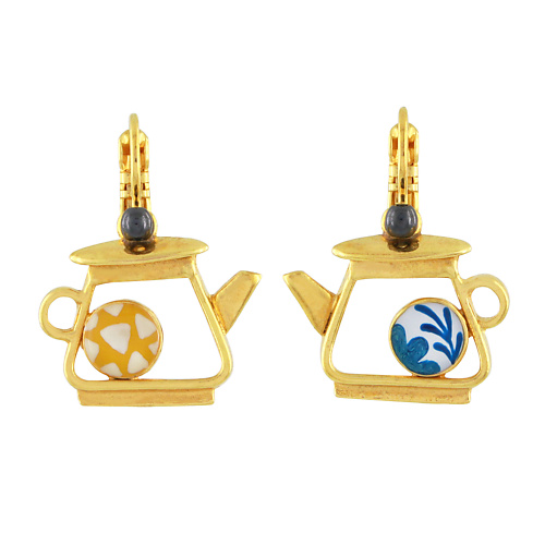 Серьги TARATATA Серьги Cannelle, с цветной смолой и стеклянными бусинами